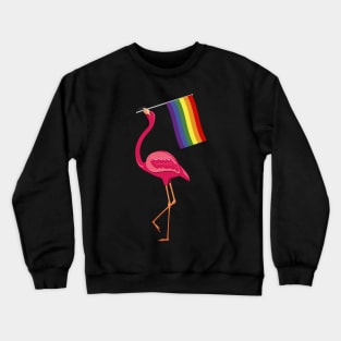 Flamingo Rainbow Flag LGBT Gay Pride Lesbian Crewneck Sweatshirt